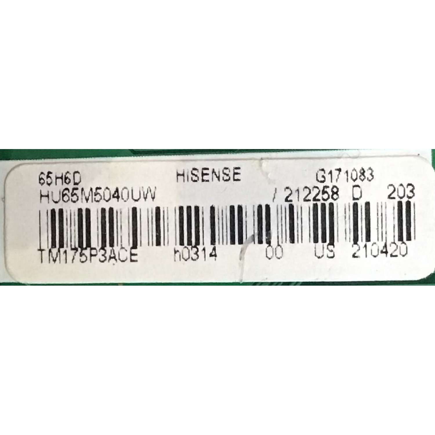 KIT DE TARJETAS HISENSE / MAIN 212258 / RSAG7.820.6715/ROH / 210420 / FUENTE 210454 / RSAG7.820.7426/ROH / HLL-6570WC / T-CON 5565T50C04 / 55.65.T50.C04 / 65T50-C06 / PANEL HD650M5U51-B1\S0\GM\ROH / DISPLAY T650QVN06.1 / MODELO 65H6D - Imagen 5